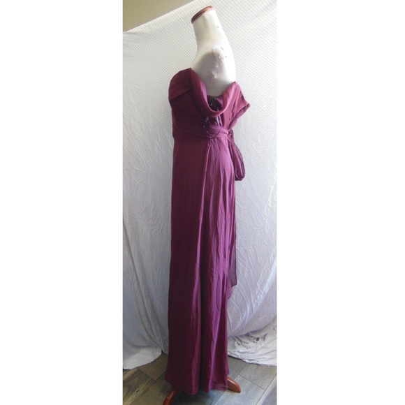 NEW 8193 SOCIAL BRIDESMAIDS Cabernet STRAPLESS V-Neck CHIFFON Trumpet GOWN 10 - Picture 11 of 12